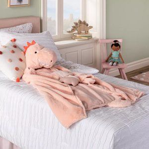 Dinosaur Hooded Blanket Pink - Pillowfort